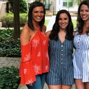 Rust cold shoulder top